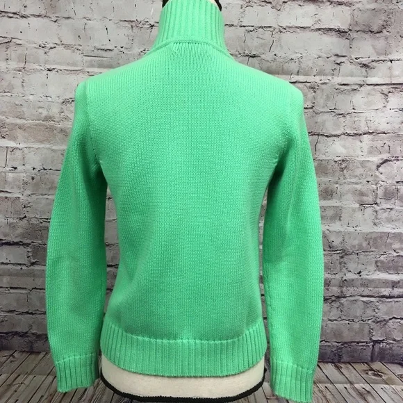 Ralph Lauren Green Zipper Cardigan Sweater - Picture 4 of 7